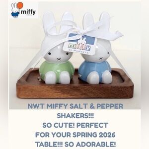 NWT! MIFFY SALT & PEPPER SHAKER! MIFFY SPRING 2026! GREEN & BLUE!